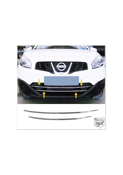 Nissan Qashqai Krom Ön Tampon Çıtası 2 Prç. 2010-2014 P. Çelik