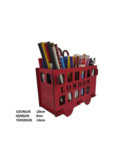 Ahşap Kalemlik Otobüs 6 Bölmeli