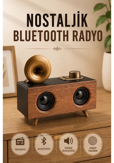 Hepsi Nostaljik Radyo Bluetooth Bağlantılı Şarjlı Yüksek Ses Kaliteli Najmaddin