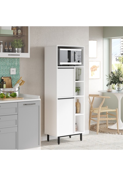 Robin Home Lidya Mutfak Kiler Dolabı Mikrodalga 2 Kapaklı Raflı M