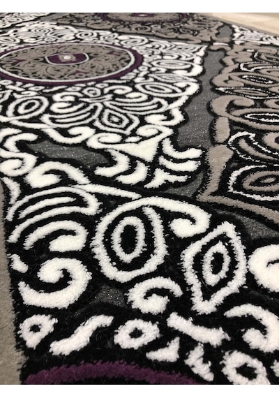 Kaşmir Halı Jade 97X200 Z009-02 Gri Mor Yolluk 2 Metre !