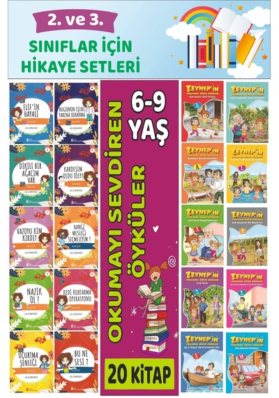 2.ve 3.sınıflar İçin Okuma Alışkanlığı Kazandıran Mükemmel 20 Li Hikaye Seti 6