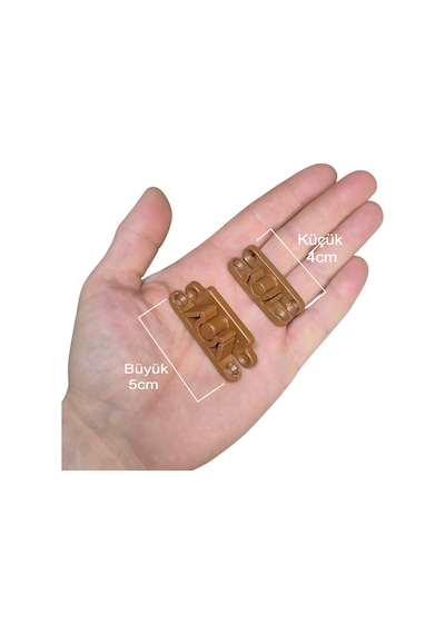 Pvc Kapı Pencere Sineklik Kahve Plastik Çıt Çıt Kilit Menteşe Büyük Boy 5cm -10 Adet