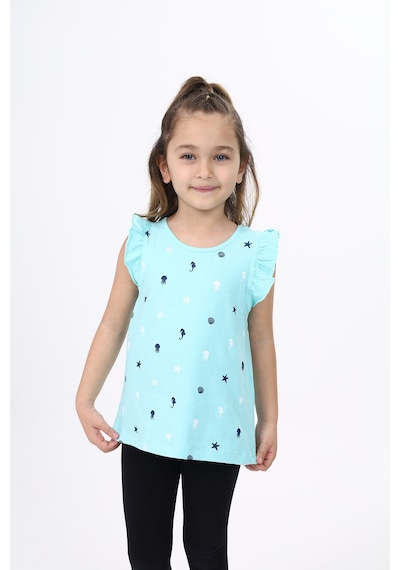 Toontoy Kids Toontoy Kız Çocuk Baskılı Atlet Su Yeşili
