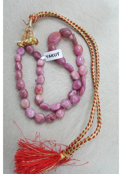 Yakut Kolye Doğal Taş Yakut 1 Cm Taşlı Kolye Yakut Gücün Taşı Çok renkli