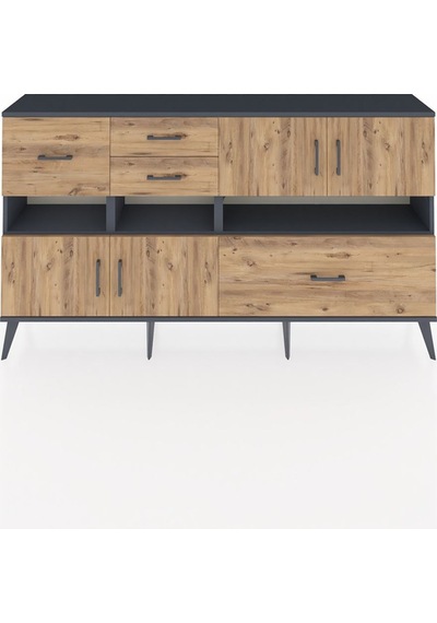 Arges Konsol 5 Raflı 4 Çekmeceli 4 Kapaklı 176x30x99 Antrasit-çam Atlas Çam - Antrasıt Arges Konsol 5 Raflı 4 Çekmeceli 4 Kapaklı 176x30x99 Antrasit-çam Atlas Çam - Antrasıt