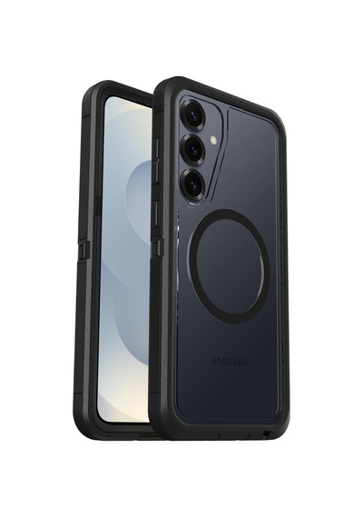 Samsung Galaxy S25+ Defender Serisi Xt Şeffaf Mıknatıslı Kılıf - Koyu Taraf Siyah