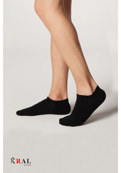 Kral Socks Pamuklu Terletmez Unisex Sneaker Çorap 6 Çift - Beyaz - Gri - Siyah