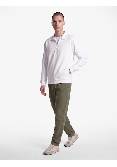 Koton Beli Bağcıklı Düğmeli Cepli Regular Fit Pamuklu Chino Müslin Pantolon Haki 7wam40045hw