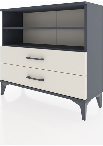 Arges Şifonyer 2 Raflı 2 Çekmeceli 88x30x80 Antrasit-aytaşı Antrasit