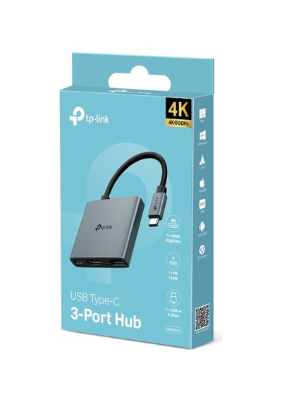 Tp-lınk Uh3020c Usb Type C 3-port Hub Hdmı+usb3.0+pd100w -217000