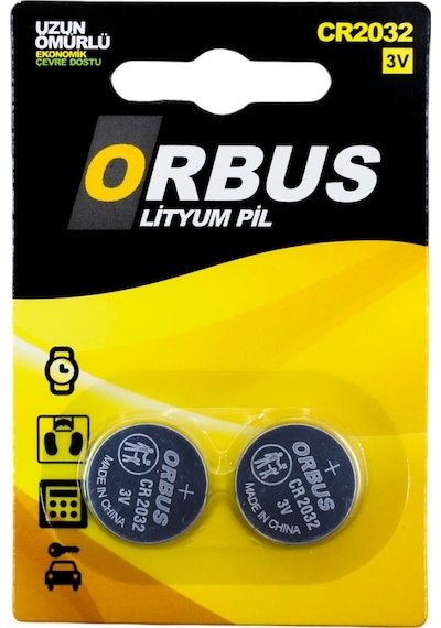 Orbus Cr2032 3 Volt Lityum Para Pil 2 Li Cr 2032 Düğme Pil Saat Terazi Pili