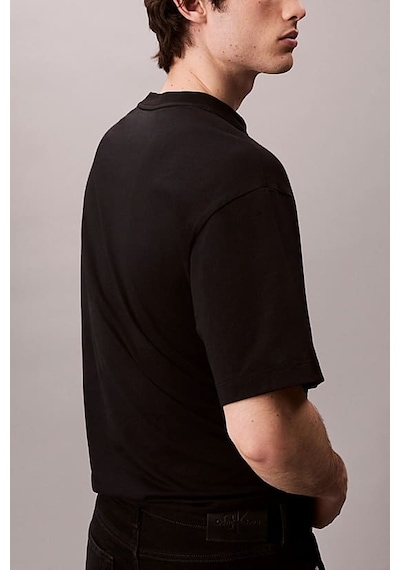 Calvin Klein Erkek Regular Fit Yazı Baskılı Pamuklu T-shirt - Siyah Black