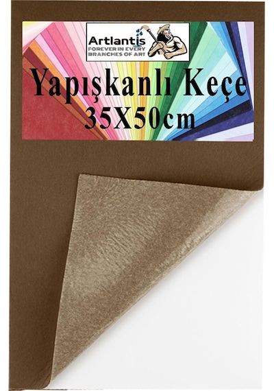 Yapışkanlı Keçe 35x50 Cm 1 Adet 2.0 Mm Kendinden Yapışkanlı Renkli Hobi Keçesi Elişi Keçe Kumaşı Anasınıfı Kreş Etkinlik Kahverengi