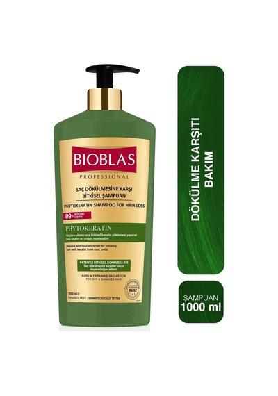 Phytokeratin Saç Dökülmesine Karşı Şampuan 1000 Ml 2 Adet Tüm Saç Tipleri