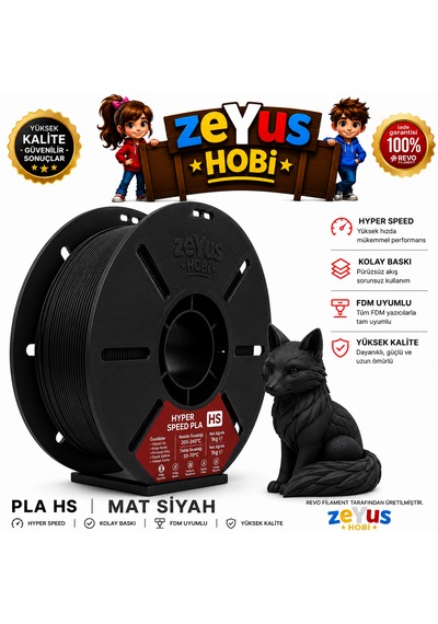 Generic Pla Hs Hyper Speed Filament Mat Siyah 1.75 Mm 1000 Gr