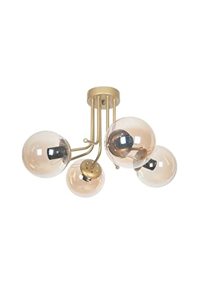 Lüks Gold Renkli Modern Plafonyer - 4'lü Avize Seti 01G Taba