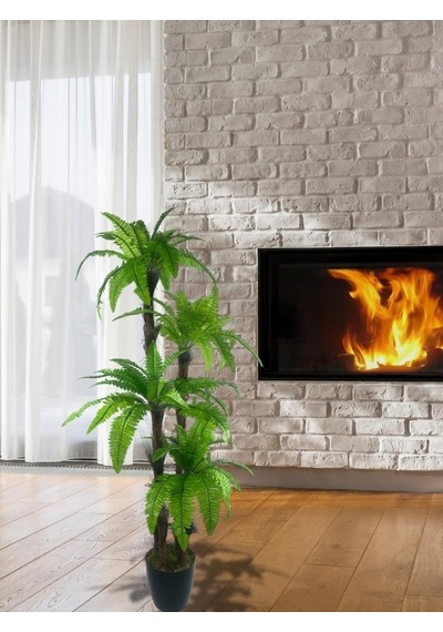 Yapay Ağaç Sıkas Palmiye Açık Yeşil 4katlı 72yaprak 150cm Salon Çiçeği Yapay Çiçek