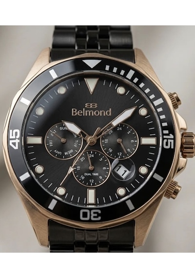 Belmond Erkek Kol Saati Çelik Kordon Çelik Kasa 2 Yıl Garantili Gold