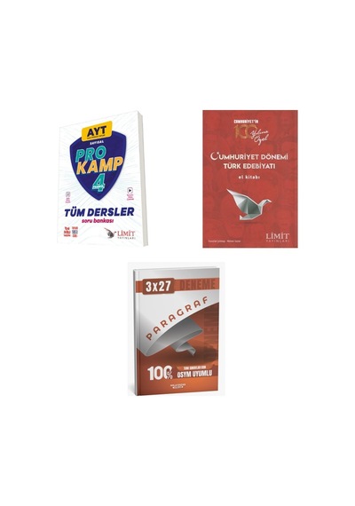 2027 2027 Ayt Limit Tüm Dersler Sayısal Prokamp Soru + Cumhuriyet Dönemi Türk Edebiyatı El Kitabı + Ankapade 3'lü Set