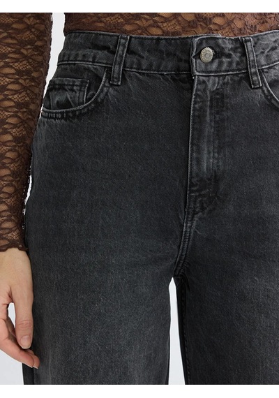 Lc Waikiki Siyah Straight Fit Kadın Jean Pantolon