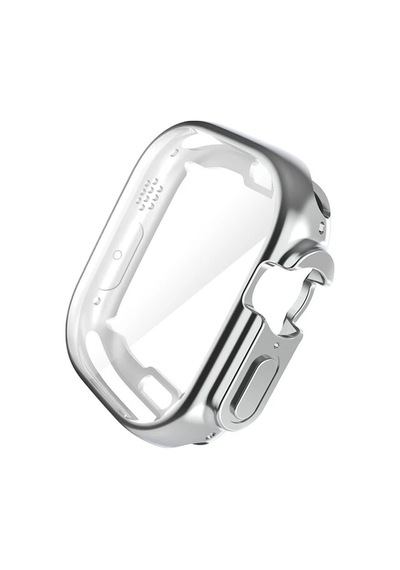 Caseonn Apple Watch Ultra Kılıf Ekran Korumalı 360 Tam Koruma Gümüş