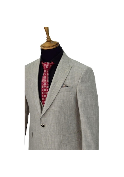 Erkek Bej Rengi Regular Fit Takım Elbise Bgl-St03823 001