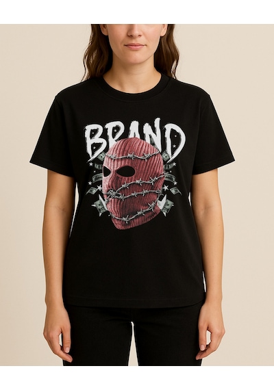 Hugo Boss Brand Baskılı T-shirt Siyah
