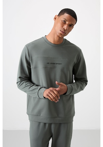 Tommy Life Haki - Haki Pamuklu Kalın Yumuşak Dokulu Comfort Fit Baskılı Erkek Eşofman Takım - 85253 Haki