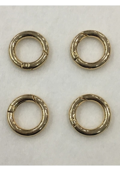 Karantuhafiye Çanta Halkası Yuvarlak Yaylı Klips 2 Cm 4 Lü Set Gold Gold Çok Renkli
