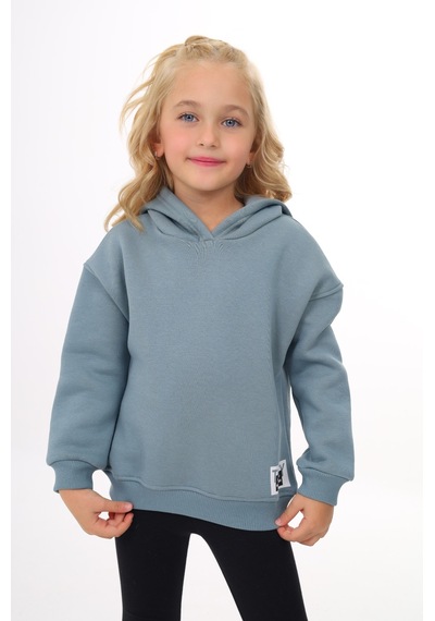 Toontoy Kız Çocuk Baskılı Sweatshirt Açık Mavi