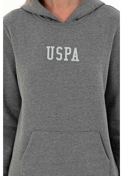 U.S. Polo Assn. Kadın Antrasit Melanj Basic Kapüşonlu Sweatshirt 50289536-VR081