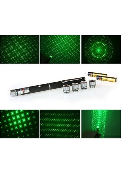 10 Km Menzilli 5 Başlıklı Pilli Yeşil Lazer N11.8909 Yeşil