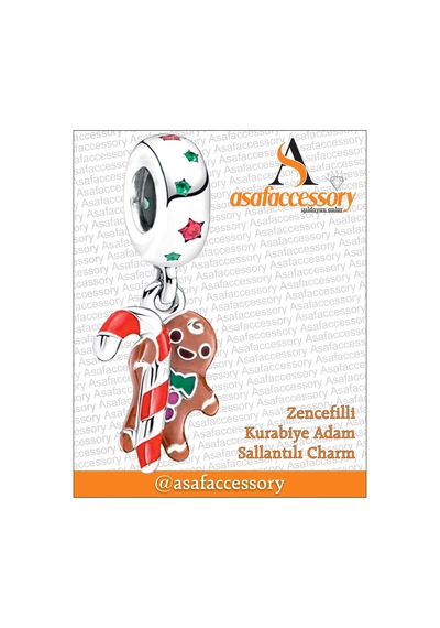 Zencefilli Kurabiye Adam Charm Gümüş