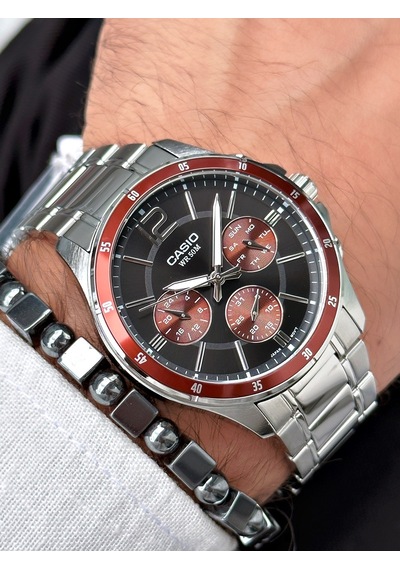 Casio Nda3182 Erkek Kol Saati Gümüş + Bileklik