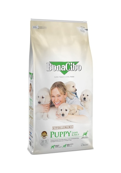 BonaCibo Puppy Lamb Kuzu Etli ve Pirinçli Yavru Köpek Maması 2 x 3 KG