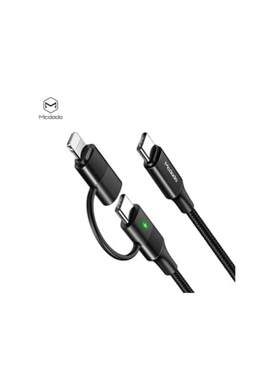 Ca-7120 2&apos Si 1 Arada 60w Usb-c - Lıghtnıng+type-c Veri Kablosu Led&apos Li 1,2m