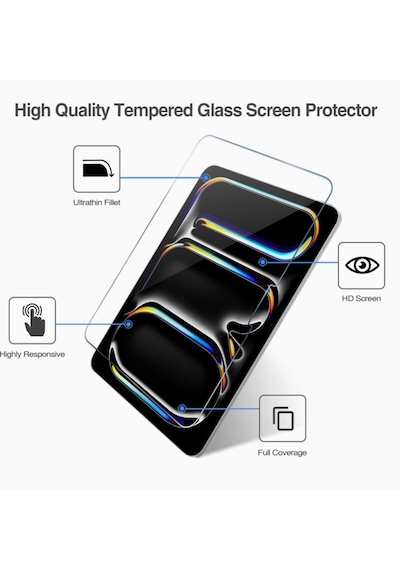 Apple Uyumlu iPad, Pro 11 İnç M4 2024 Temperli Cam Ekran Koruyucu