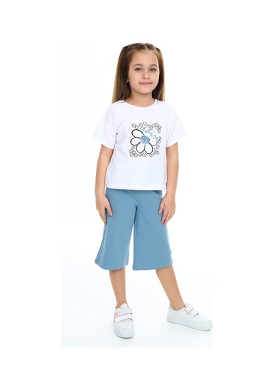 Toontoy Kids Toontoy Kız Çocuk Baskılı Kaprili Takım Beyaz