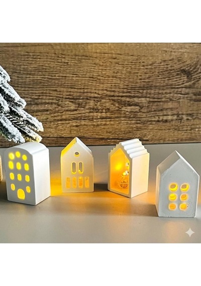 Dörtlü Mini Ev Silikon Kalıp 5.3x2.5 Cm