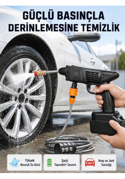 Taşınabilir Akülü Araba Yıkama Makinesi 1.7 Mpa Basınçlı Ve Ergon