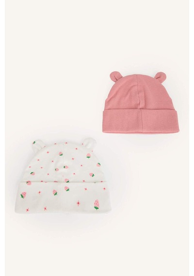 Defacto %100 Pamuk Desenli 2li Penye Bere Kız Bebek I1091a526wnpn300 Pembe-pn300