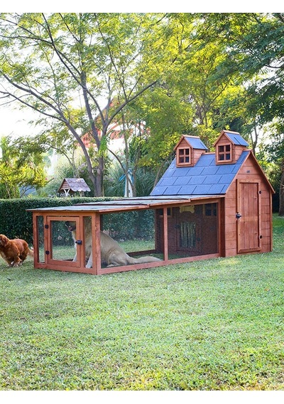 Mandu Bahçeli Ultra Lüks Ahşap Köpek Kulübesi Evi