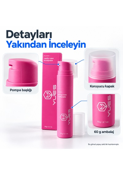 Yues Florürlü Pompalı Diş Macunu Candy Cane Aromalı 60 G Beyazlatma