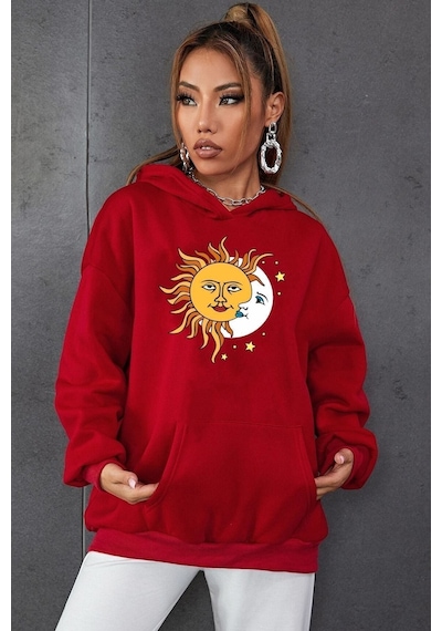 Uyguntarz Tongues In Aspic Baskılı Sweatshirt Kırmızı