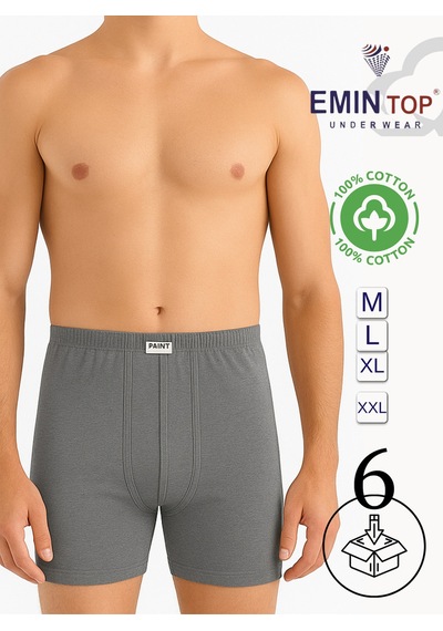 Mercan Erkek Boxer Short 6'lı - Gri Boxer Şort