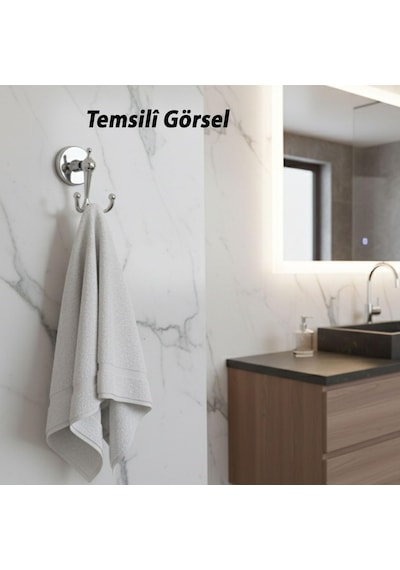 Dolce Krom Gümüş İkili Askılık Vidalı Paslanmaz Metal Duvar Askısı Banyo Wc Mutfak İçin Dayanıklı Diğer