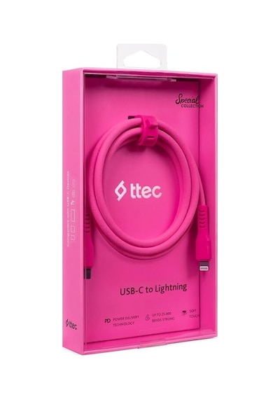 Usb-c - Lightning Hızlı Şarj Kablosu 120cm Neon Neon Pembe Standart