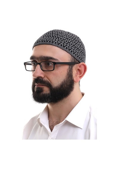 Gri Orlon Kışlık Namaz Takkesi Baklava Desenli Takke