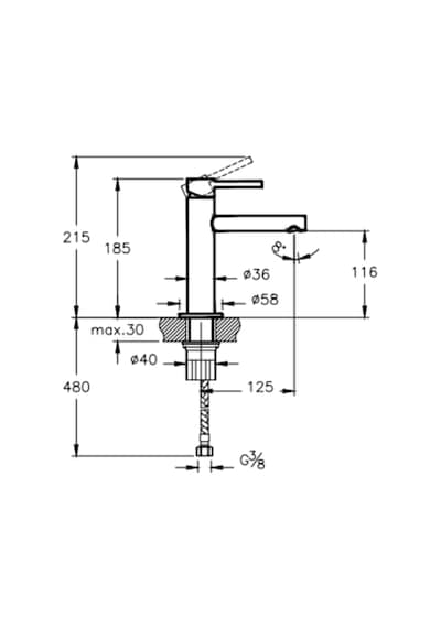 VitrA Origin Lavabo Bataryası Krom A42556